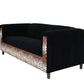 72" Black Velvet Sofa