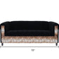 72" Black Velvet Sofa