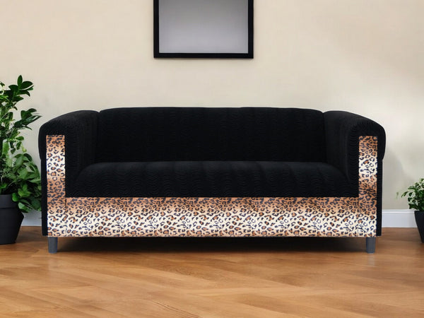 72 Black Velvet Sofa