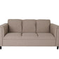 72" Beige Polyester Sofa With Black Legs