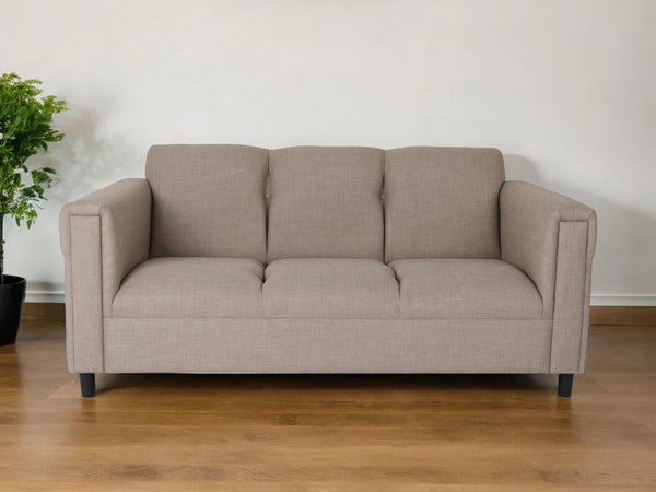 72 Beige Polyester Sofa With Black Legs