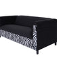 72" Black Velvet Sofa