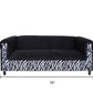 72" Black Velvet Sofa