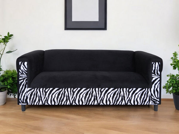 72 Black Velvet Sofa