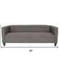 80" Charcoal Polyester Sofa With Black Legs