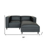 84" Black Faux Leather Sofa Chaise