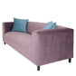 72" Lavender Velvet Sofa And Toss Pillows With Black Legs