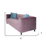 72" Lavender Velvet Sofa And Toss Pillows With Black Legs