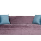 72" Lavender Velvet Sofa And Toss Pillows With Black Legs