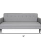 80" Gray Faux Leather Sofa With Black Legs