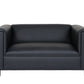 54" Black Faux Leather Loveseat