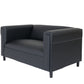 54" Black Faux Leather Loveseat