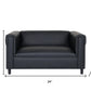 54" Black Faux Leather Loveseat