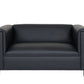 54" Black Faux Leather Loveseat