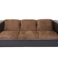 72" Brown Chenille Sofa With Black Legs