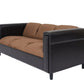 72" Brown Chenille Sofa With Black Legs