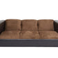 72" Brown Chenille Sofa With Black Legs