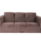 72" Dark Brown Suede Sofa With Black Legs