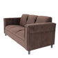 72" Dark Brown Suede Sofa With Black Legs