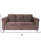 72" Dark Brown Suede Sofa With Black Legs