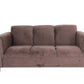 72" Dark Brown Suede Sofa With Black Legs