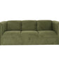 72" Moss Green Suede Sofa With Black Legs