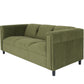 72" Moss Green Suede Sofa With Black Legs