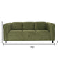 72" Moss Green Suede Sofa With Black Legs