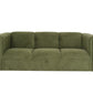 72" Moss Green Suede Sofa With Black Legs