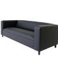 84" Black Faux Leather Sofa