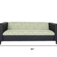 84" Green and White Faux Leather Geometric Sofa With Black Legs