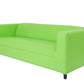 84" Green and White Faux Leather Geometric Sofa With Black Legs