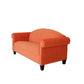 92" Orange Velvet Sofa With Black Legs