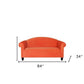 92" Orange Velvet Sofa With Black Legs