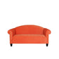 92" Orange Velvet Sofa With Black Legs