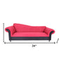 98" Red Velvet Settee With Black Legs