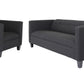 Two Piece Black Four Person Seating Set