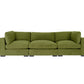 126" Moss Green Polyester Sofa With Black Legs