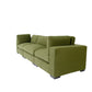 126" Moss Green Polyester Sofa With Black Legs