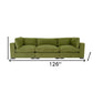 126" Moss Green Polyester Sofa With Black Legs