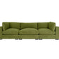 126" Moss Green Polyester Sofa With Black Legs