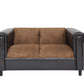 54" Brown And Black Chenille Loveseat