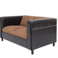 54" Brown And Black Chenille Loveseat