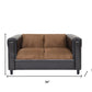 54" Brown And Black Chenille Loveseat