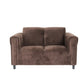 72" Dark Brown And Black Microsuede Loveseat