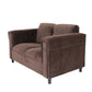 72" Dark Brown And Black Microsuede Loveseat