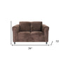 72" Dark Brown And Black Microsuede Loveseat