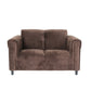 72" Dark Brown And Black Microsuede Loveseat