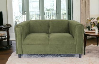 54" Green And Black Microsuede Loveseat