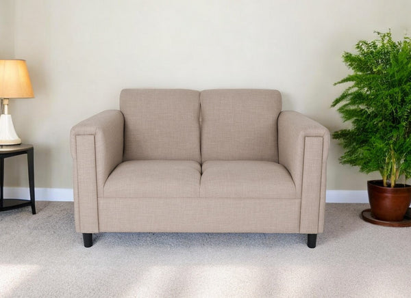 54 Deep Taupe And Black Loveseat